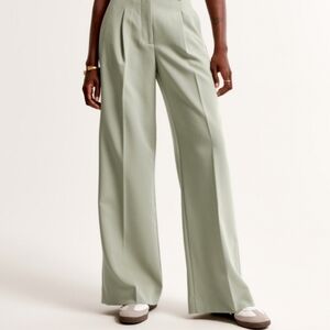 Abercrombie & Fitch Sage Green Women's Wide-Leg Pants